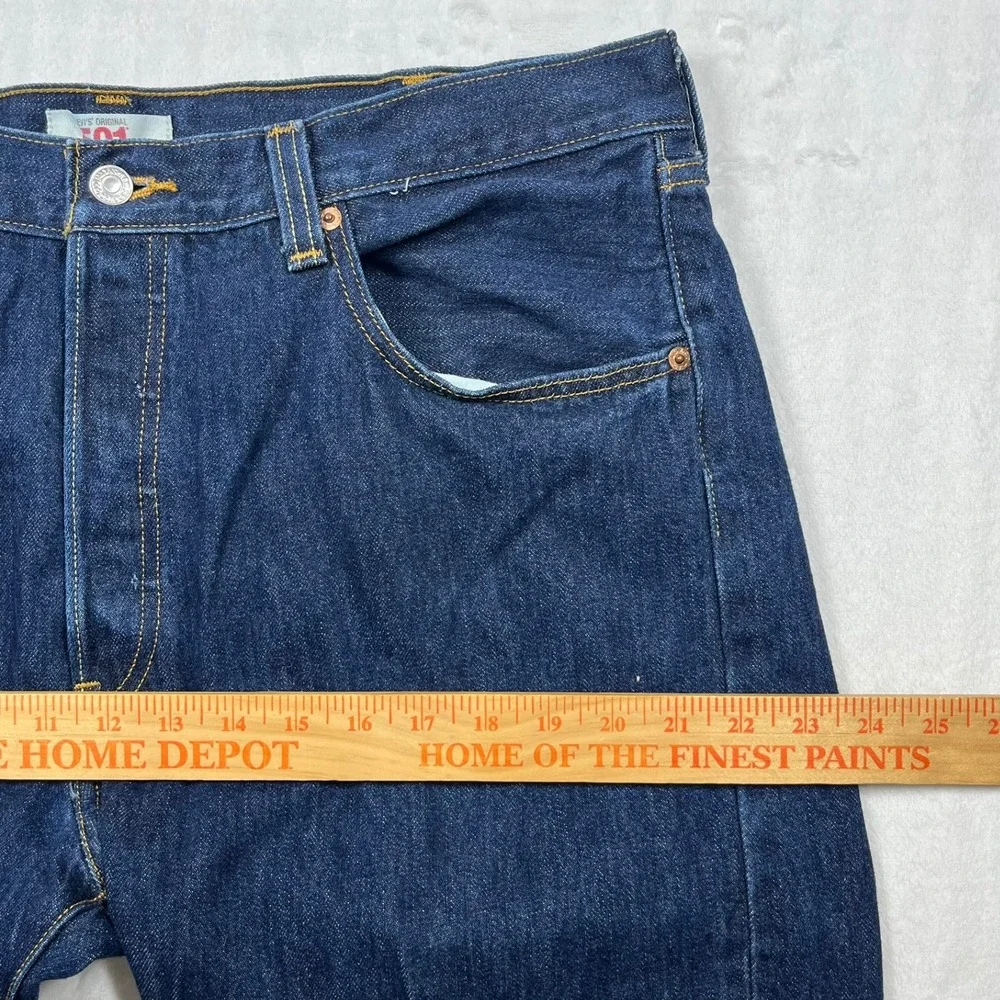 Levi's 501 Original Jeans Mens 38x32 (Fits 36x29) Blue Straight Button Fly Y2K